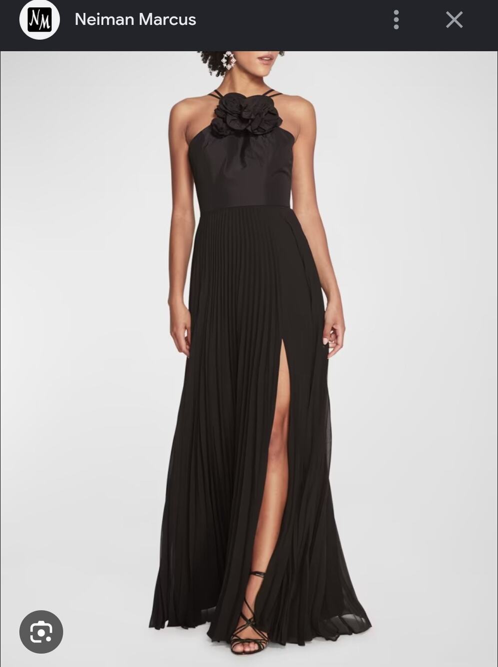 Marchesa Notte Black Pleated Chiffon Halter Gown Size 8 Black Tie Wedding Guest
